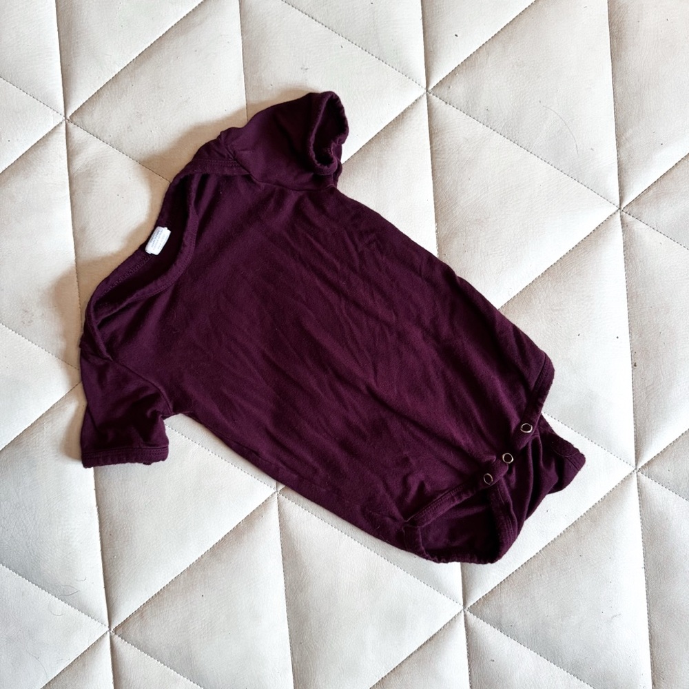 Kate Quinn 6-12 Month Burgandy Onsie